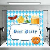 Blau Weiß Rhombus Oktoberfest Bier Party Hintergrund